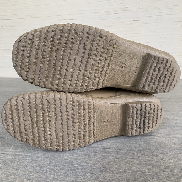 Women's Sz 8 Neutral Beige Tan Quilted Faux Fur Lining Duck Boots - Rubber Soles - Picture 14 of 16